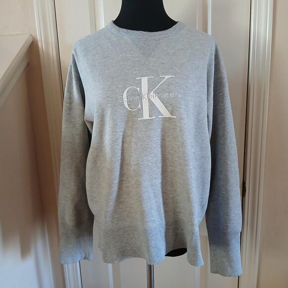 Y2K 90s VTG Calvin Klein Jeans CK Crewneck Sweatshirt M USA Hip Hop Streetwear